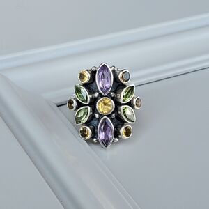 Nicky Butler Sterling Silver 925 Amethyst Designer Ring Size 11 Gemstone Peridot